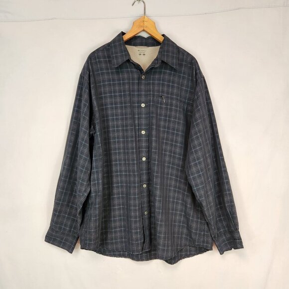 Columbia Button Down Shirt Men's Large Blue Gray Long Sleeve Casual Business - Picture 1 of 6